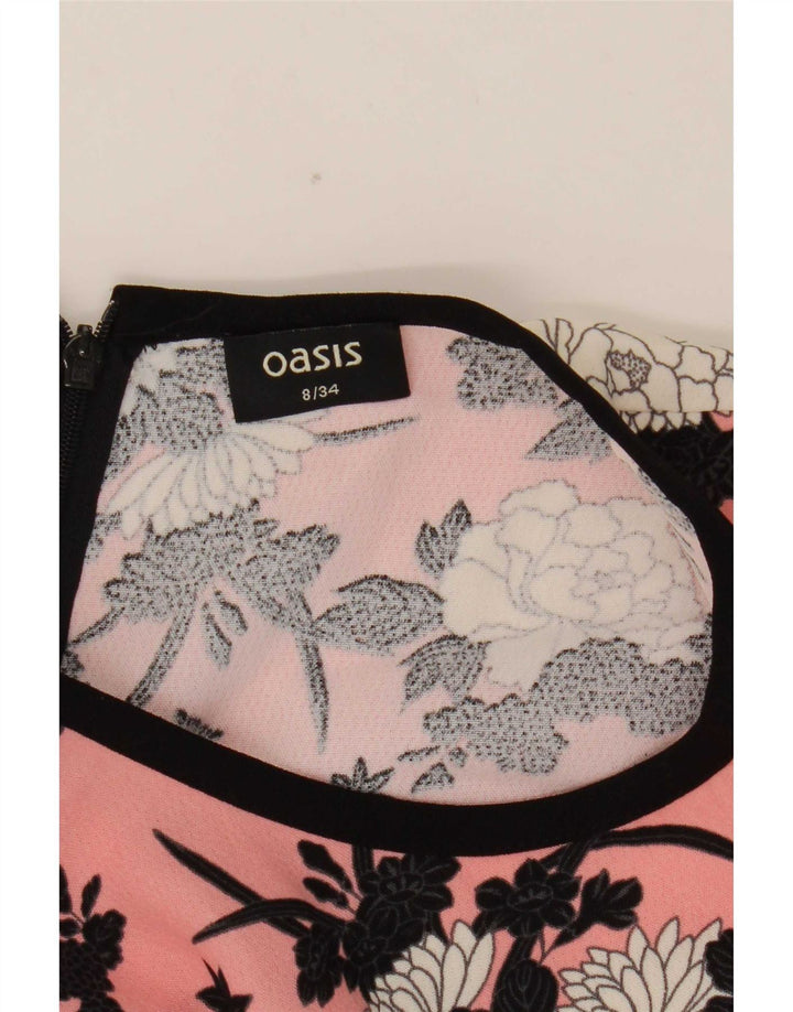 Oasis Womens Short Sleeve Playsuit UK 8 Small  Pink Floral