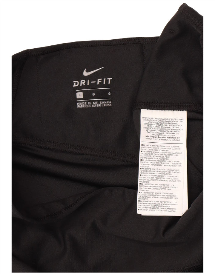 Nike Womens Dri Fit Leggings UK 14 Large Black Polyester