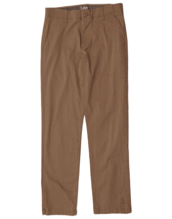 Lee Mens Straight Chino Trousers W30 L32 Beige Cotton