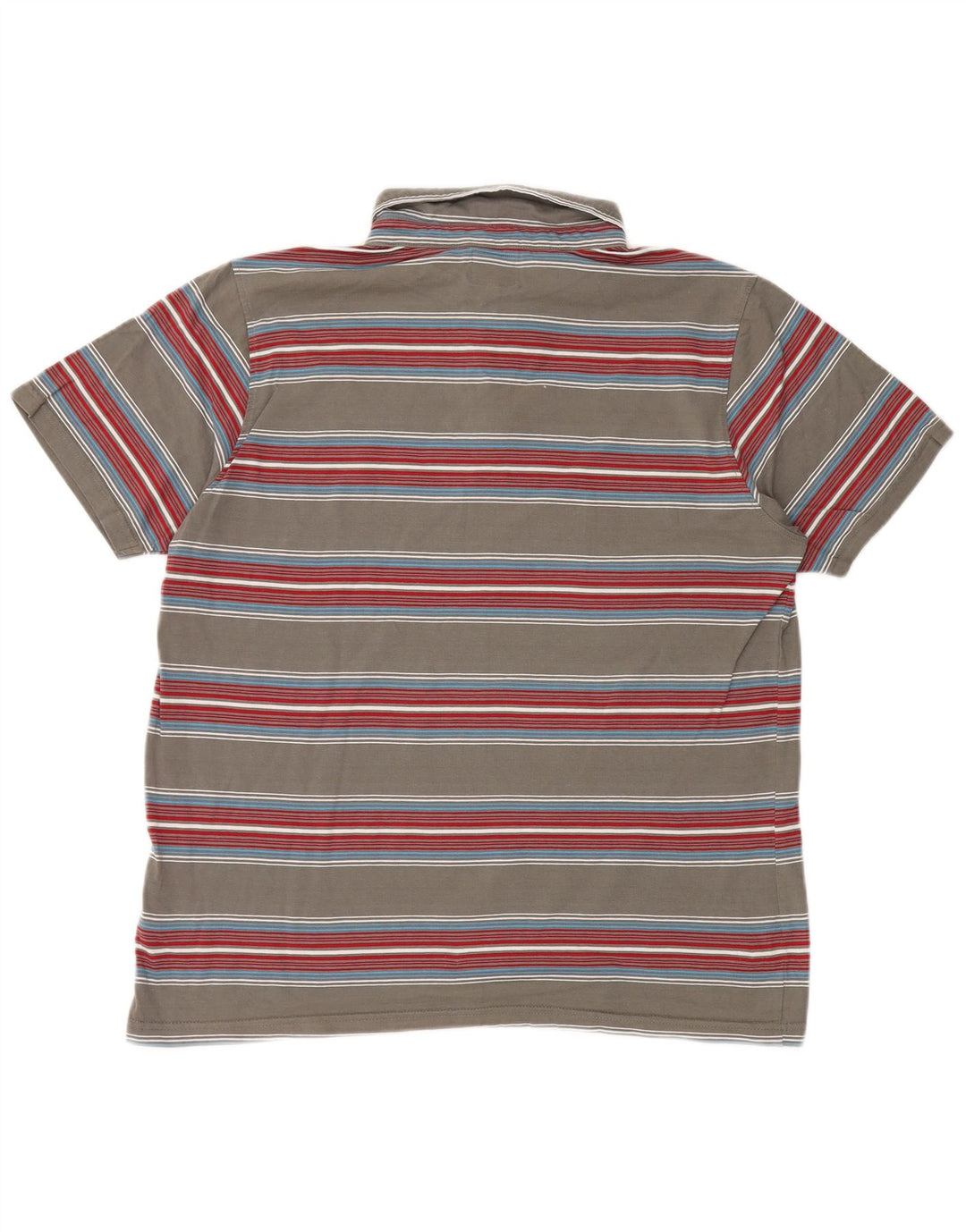 Animal Mens Polo Shirt Large Grey Striped Cotton