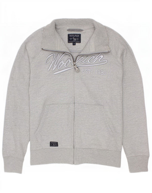 Woolrich Boys Graphic Tracksuit Top Jacket 9-10 Years Grey Flecked Cotton