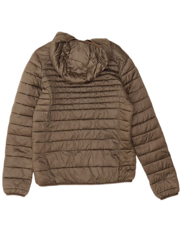 Invicta Womens Hooded Padded Jacket UK 14 Large Khaki Polyamide