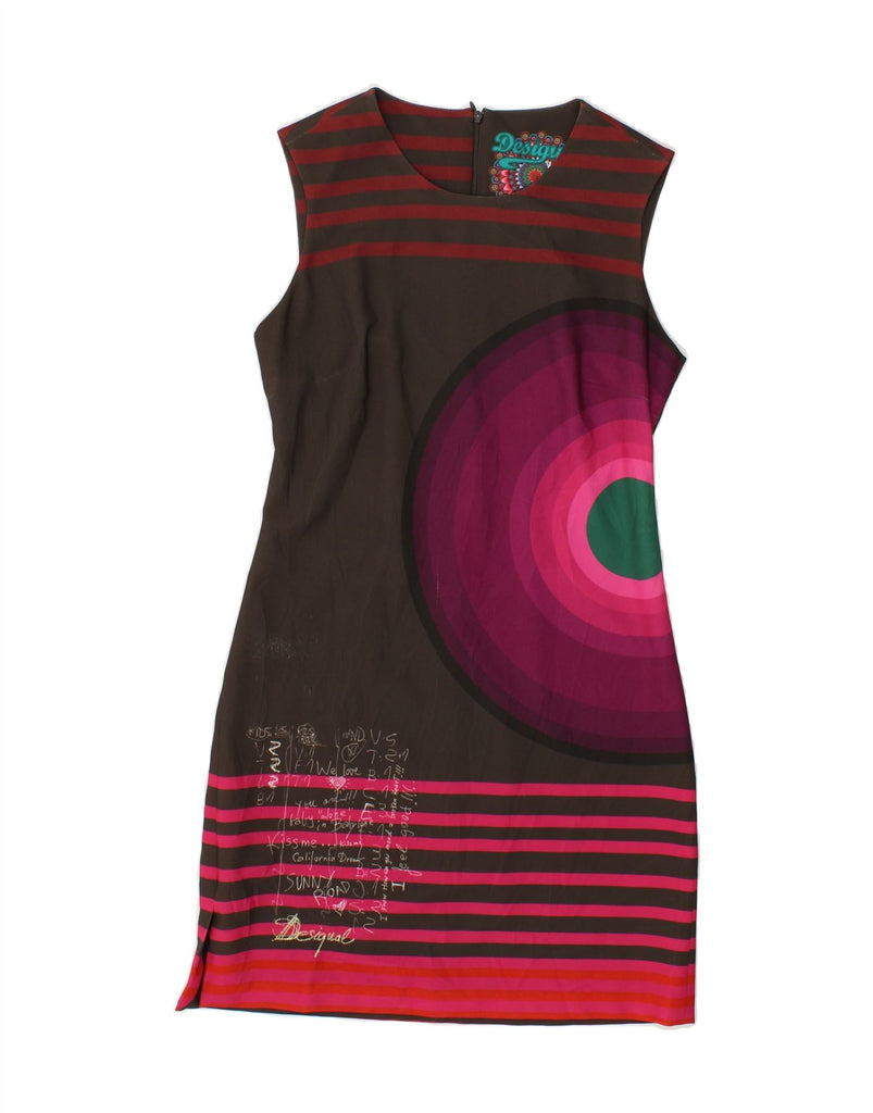 DESIGUAL Womens Graphic Sleeveless Sheath Dress EU 38 Medium Multicoloured Vintage Desigual and Second-Hand Desigual from Messina Hembry 