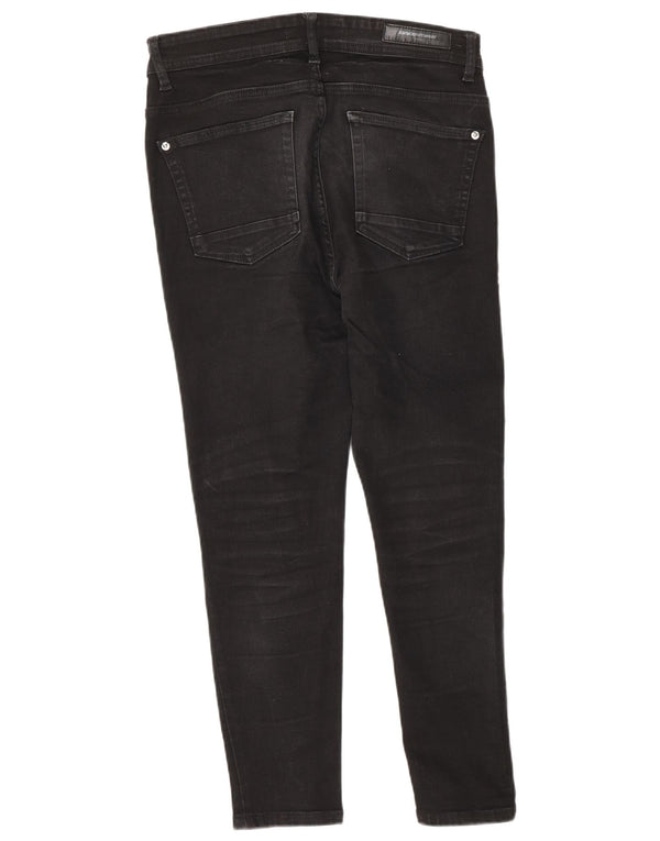 Zara Mens Cropped Skinny Jeans EU 40 Medium W31 L25 Black Cotton