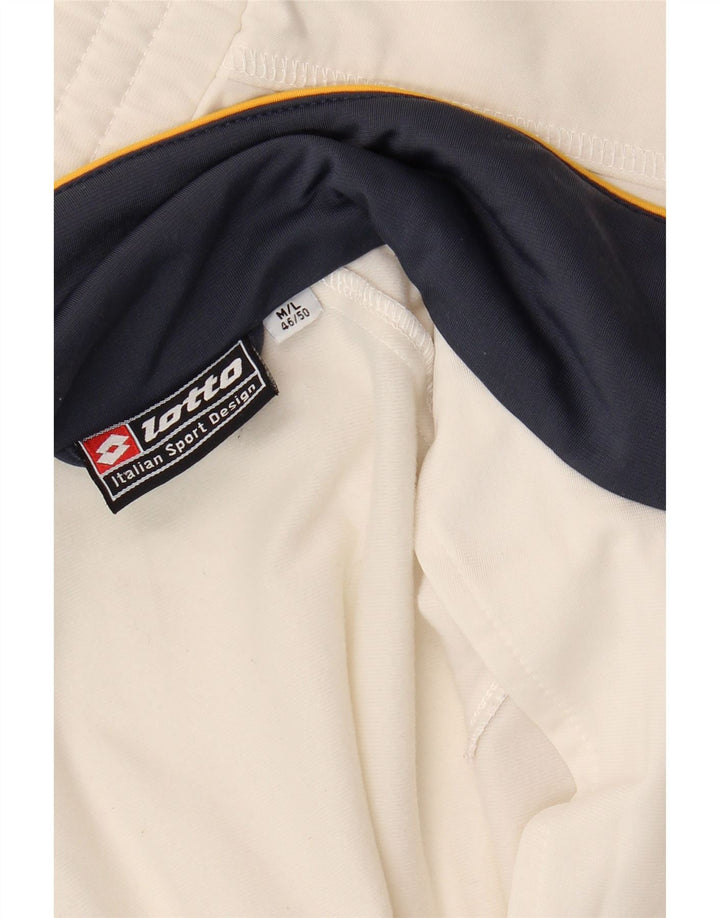 Lotto Mens Tracksuit Top Jacket Medium Off White Sports