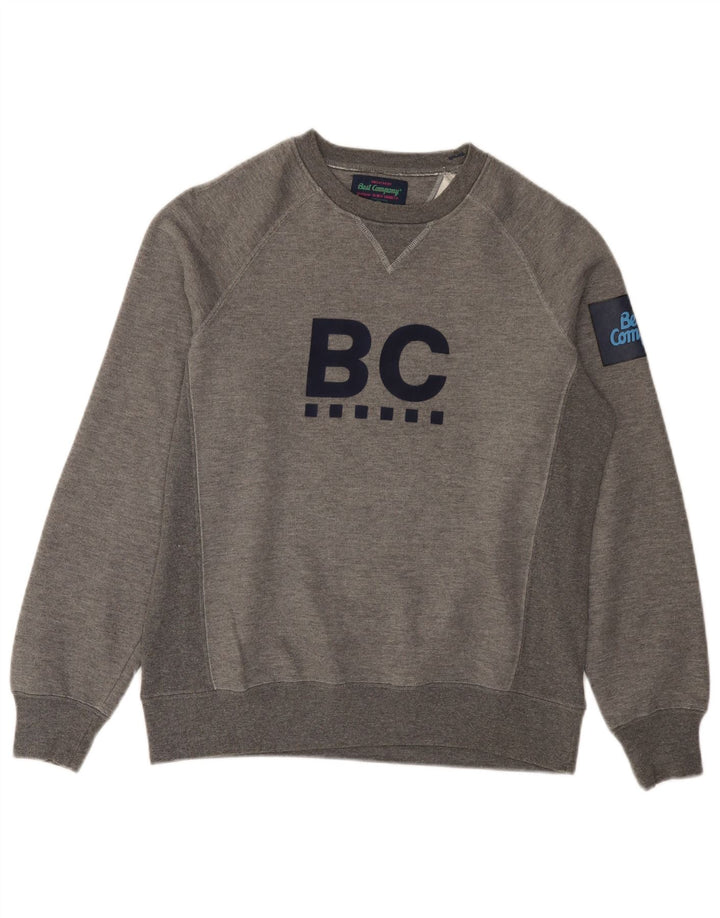 Best Company Mens Graphic Sweatshirt Jumper Small Grey Flecked