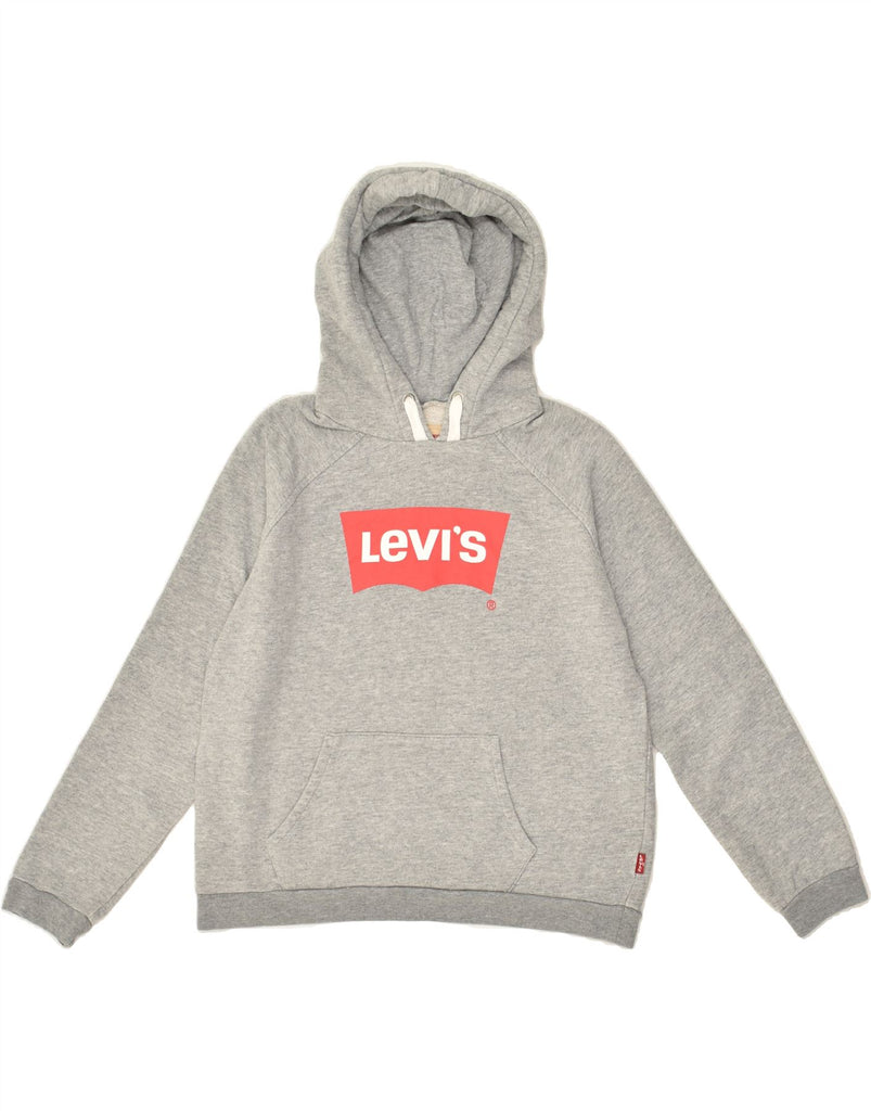 LEVI'S Boys Graphic Hoodie Jumper 11-12 Years Grey Cotton | Vintage Levi's | Thrift | Second-Hand Levi's | Used Clothing | Messina Hembry 