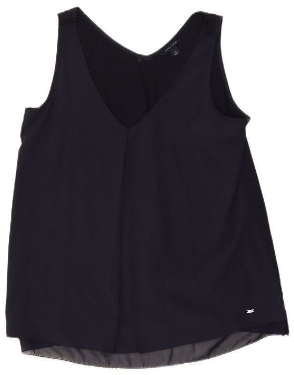 Tommy Hilfiger Womens Sleeveless Blouse Top UK 14 Large Navy Blue Cotton