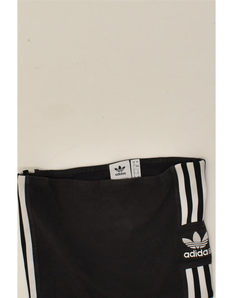ADIDAS Womens Graphic Crop Strapless Top UK 8 Small  Black Cotton | Vintage Adidas | Thrift | Second-Hand Adidas | Used Clothing | Messina Hembry 