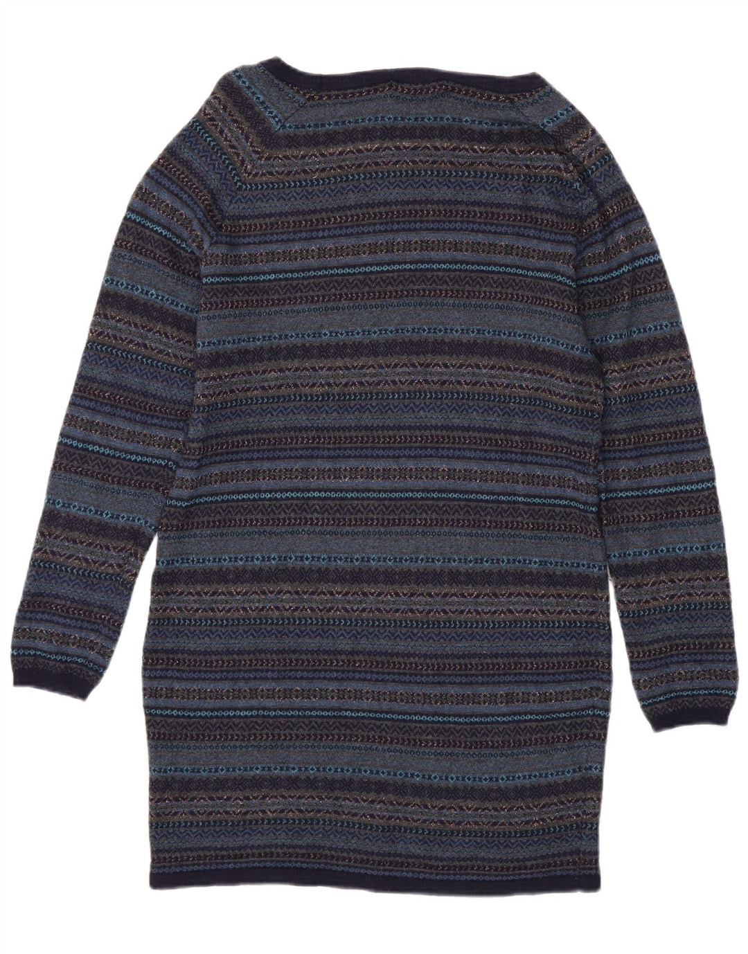 Marks & Spencer Womens Jumper Dress UK 14 Medium Navy Blue Fair Isle