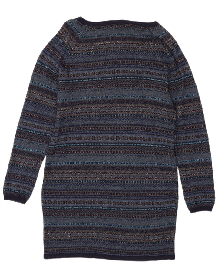 Marks & Spencer Womens Jumper Dress UK 14 Medium Navy Blue Fair Isle