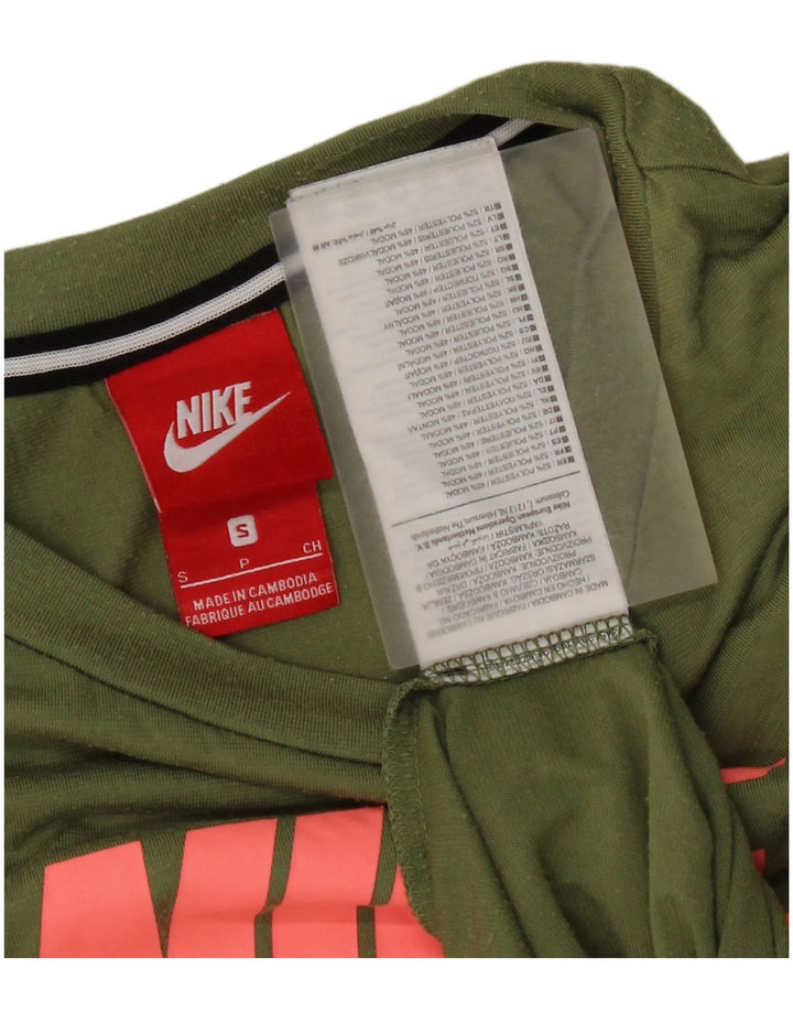 Nike Womens Graphic T-Shirt Top UK 10 Small Khaki Polyester