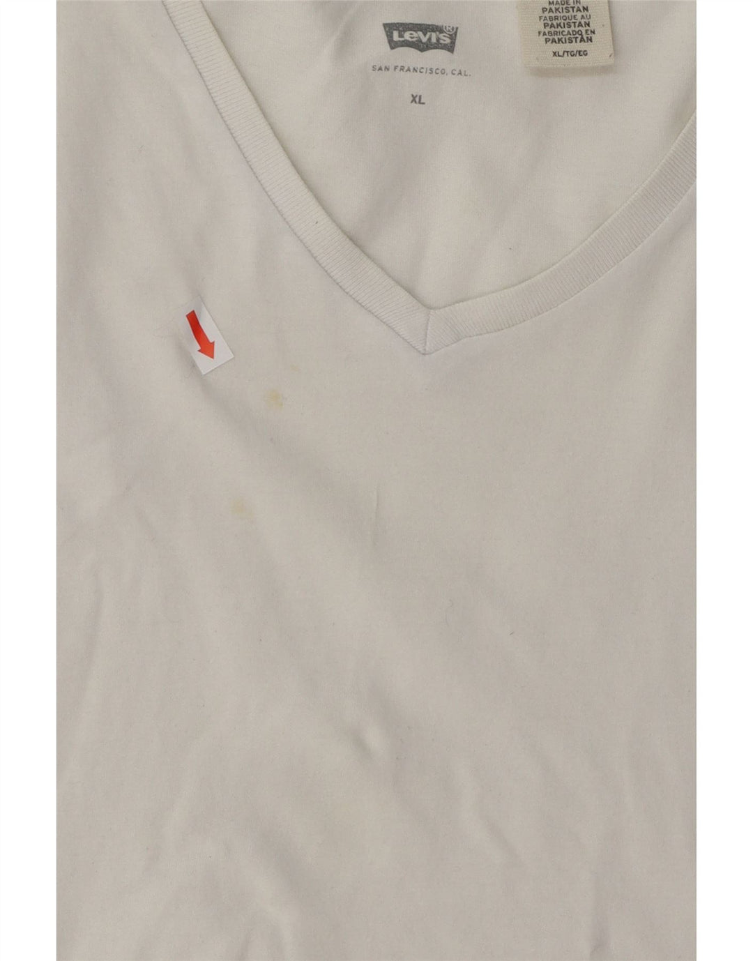 LEVI'S Womens T-Shirt Top UK 18 XL White Cotton Vintage Levi's and Second-Hand Levi's from Messina Hembry 