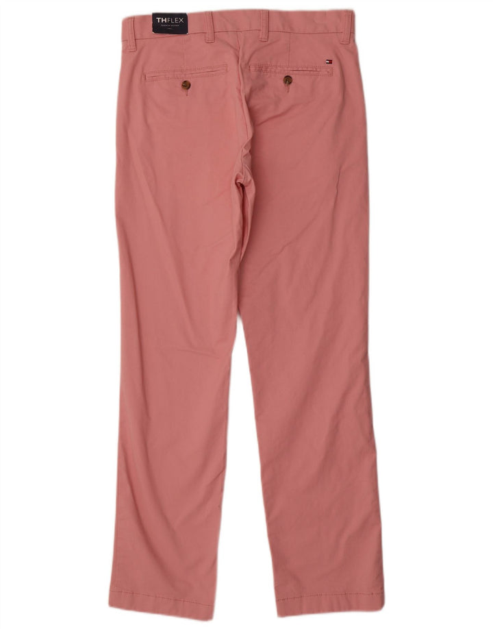TOMMY HILFIGER Mens Straight Chino Trousers W28 L30  Pink Cotton