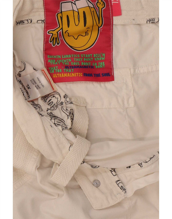 Ultramagnetic Mens Cargo Shorts XL W38 White Cotton