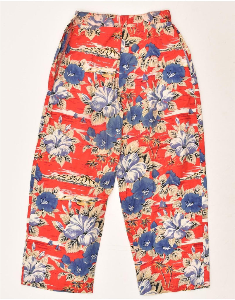 VINTAGE Womens Cullotes Casual Trousers W26 L24 Red Floral | Vintage Vintage | Thrift | Second-Hand Vintage | Used Clothing | Messina Hembry 