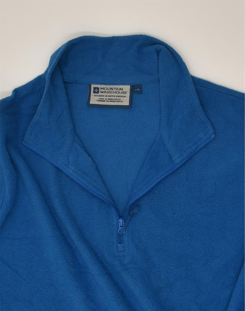 MOUNTAIN WAREHOUSE Mens Zip Neck Fleece Jumper Large Navy Blue Polyester | Vintage Mountain Warehouse | Thrift | Second-Hand Mountain Warehouse | Used Clothing | Messina Hembry 