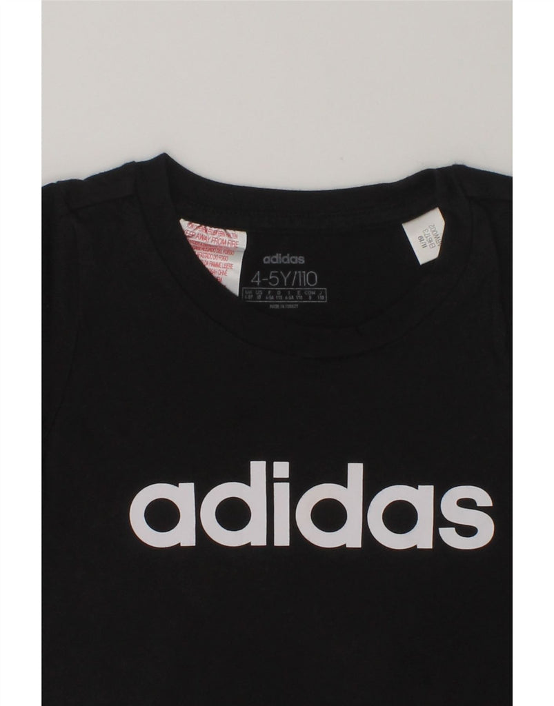 ADIDAS Boys Graphic T-Shirt Top 4-5 Years Black | Vintage Adidas | Thrift | Second-Hand Adidas | Used Clothing | Messina Hembry 