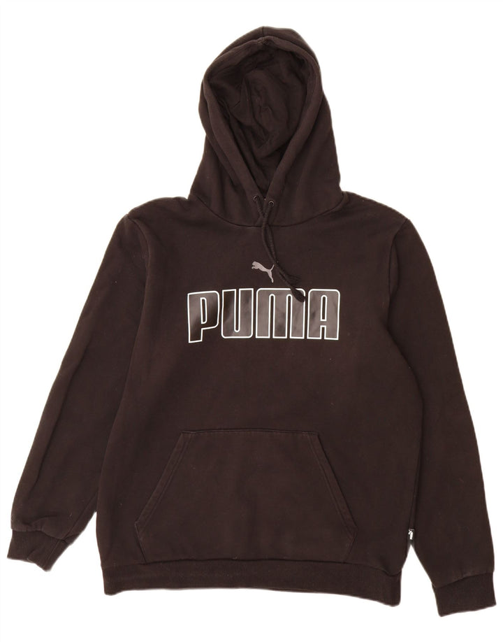 Puma Mens Graphic Hoodie Jumper Medium Black Cotton