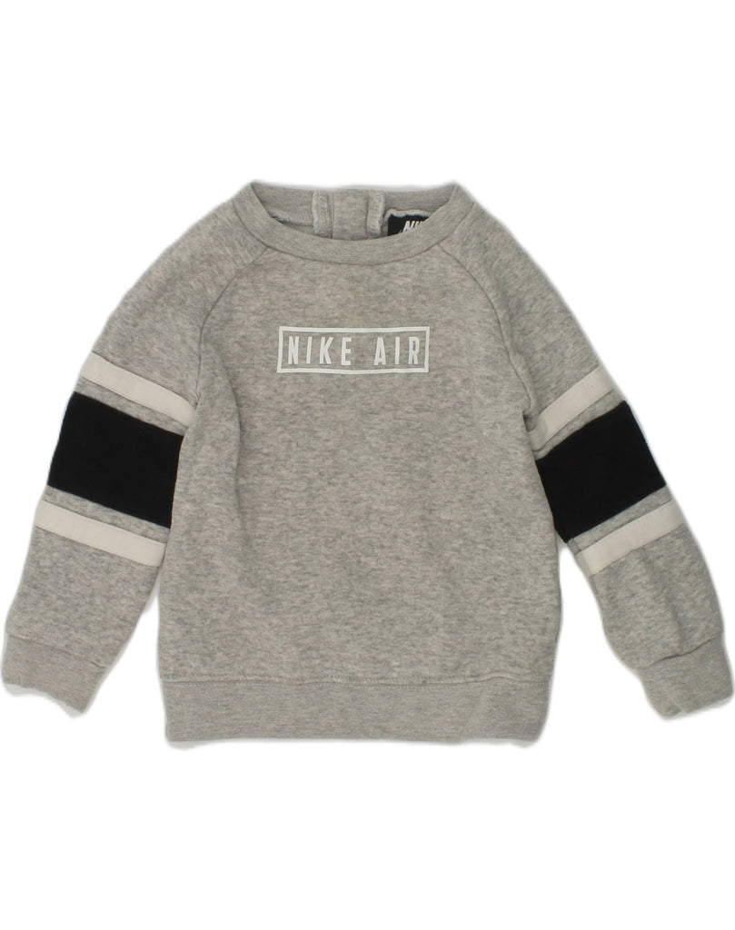 NIKE Baby Boys Graphic Sweatshirt Jumper 12-18 Months Grey | Vintage Nike | Thrift | Second-Hand Nike | Used Clothing | Messina Hembry 