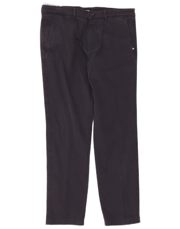 Hugo Boss Mens Straight Chino Trousers IT 48 Medium W32 L29 Navy Blue