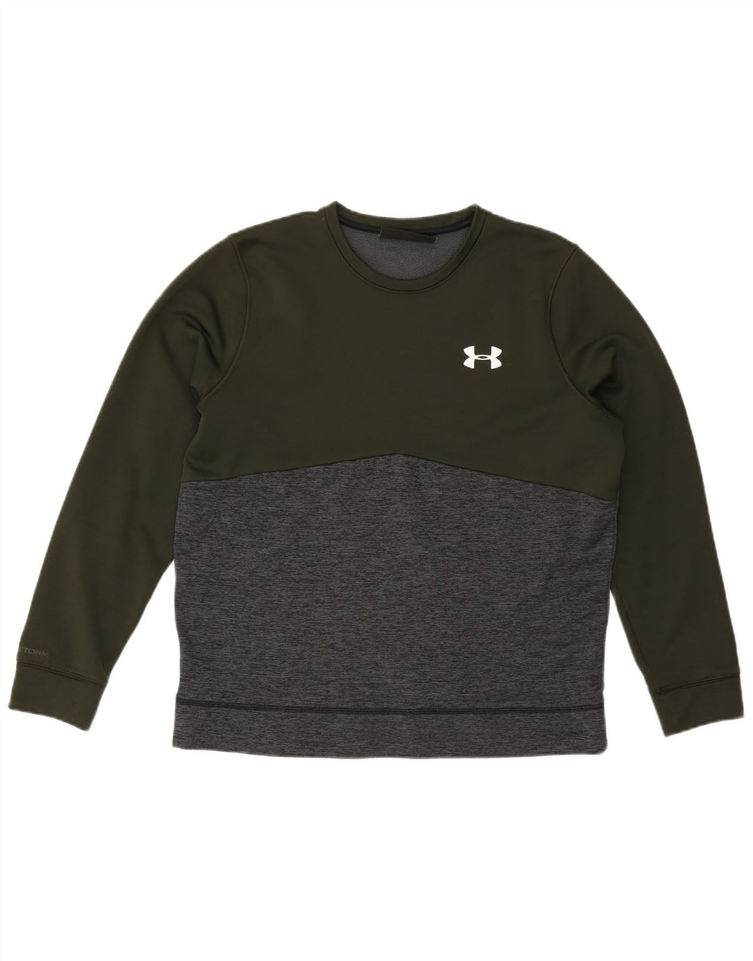 UNDER ARMOUR Womens Cold Gear Sweatshirt Jumper UK 16 Large Khaki