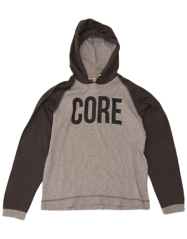 Jack & Jones Mens Graphic Hoodie Jumper XL Grey Cotton