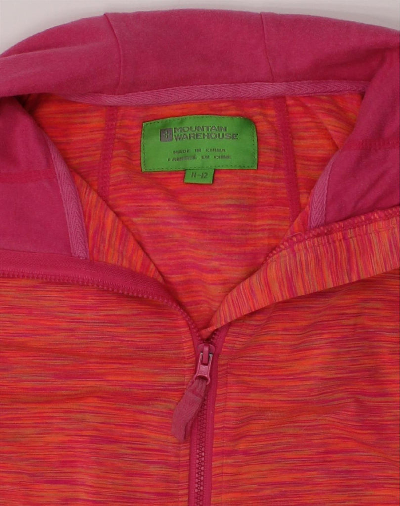 MOUNTAIN WAREHOUSE Girls Zip Hoodie Sweater 11-12 Years Orange Polyester | Vintage Mountain Warehouse | Thrift | Second-Hand Mountain Warehouse | Used Clothing | Messina Hembry 