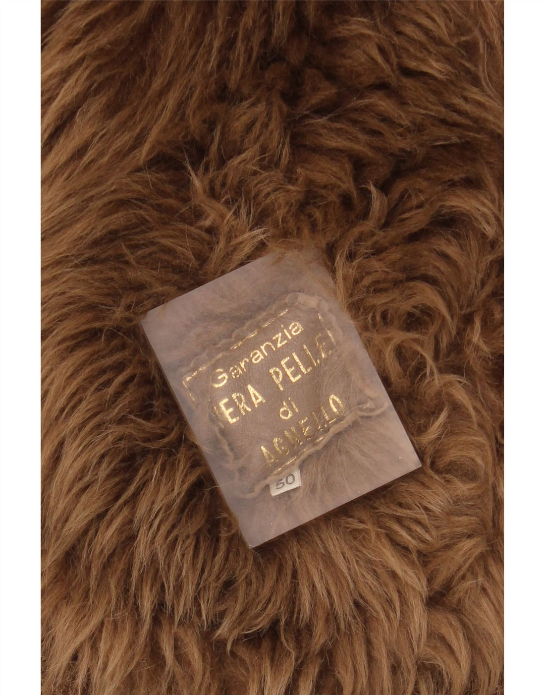 Vintage Mens Double Breasted Shearling Jacket IT 50 Large Brown Leather