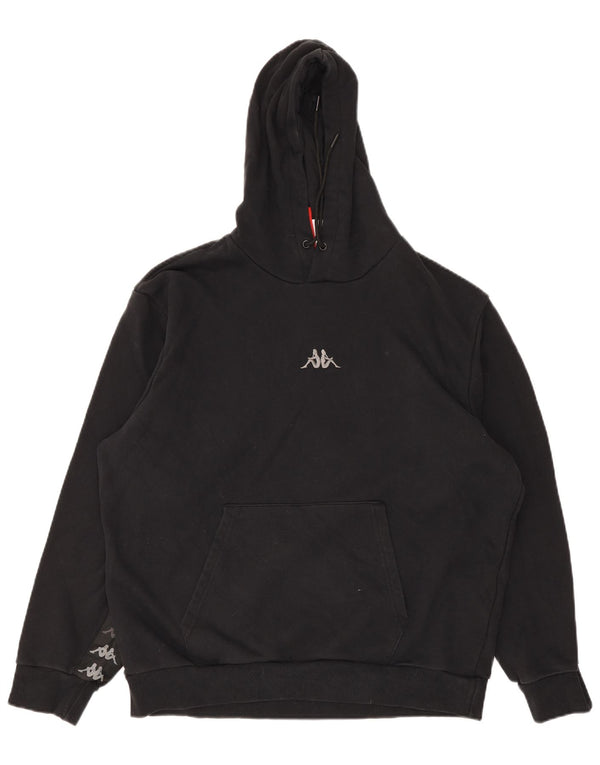 Kappa Mens Graphic Hoodie Jumper XL Black Cotton