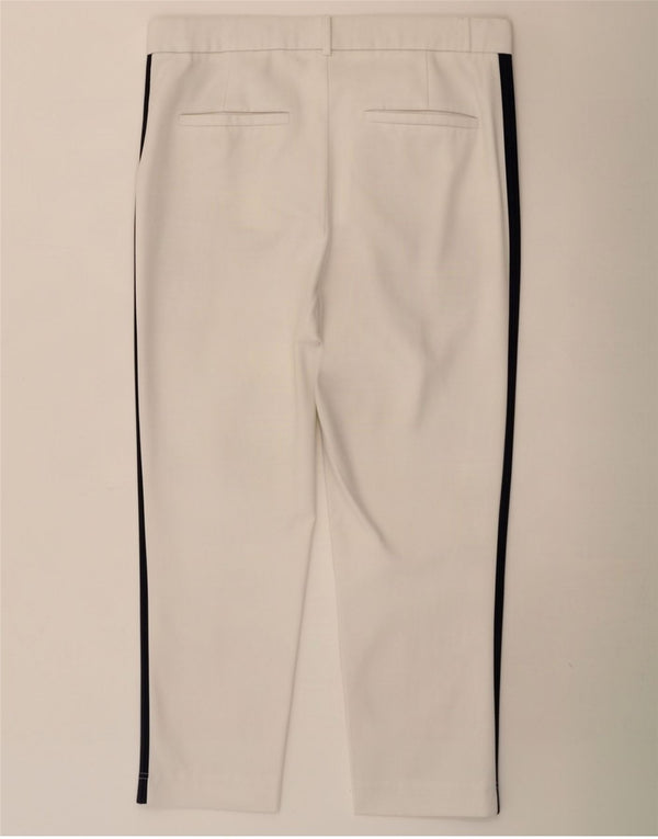 Zara Womens Trafaluc Cropped Trousers Medium W28 L24 White Colourblock