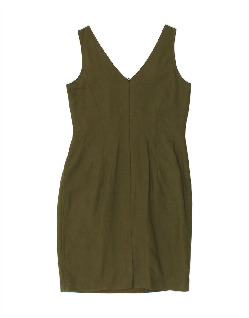 VINTAGE Womens Sleeveless Bodycon Dress UK 12 Medium Khaki | Vintage Vintage | Thrift | Second-Hand Vintage | Used Clothing | Messina Hembry 