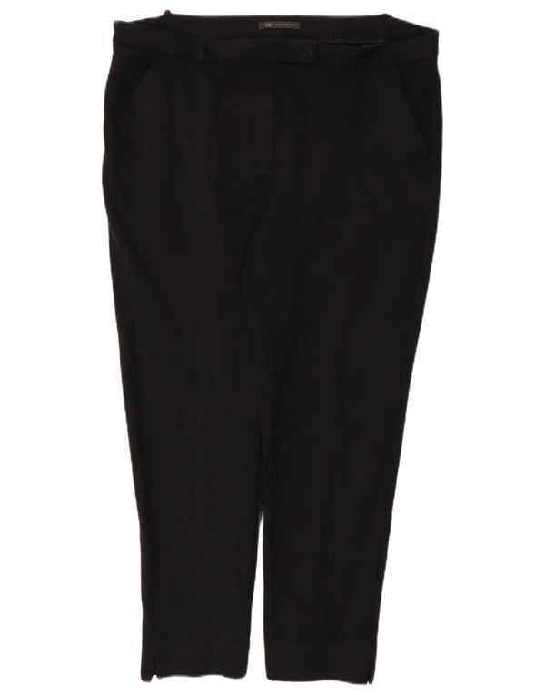 Marks & Spencer Womens High Waist Cropped Trousers UK 18 XL W36 L26 Black