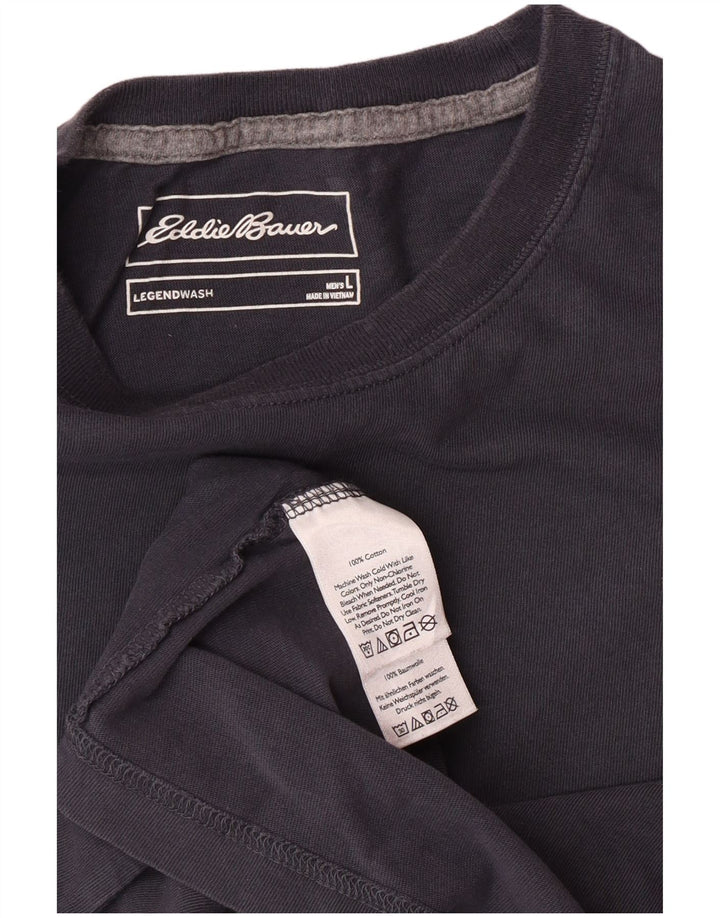 EDDIE BAUER Mens T-Shirt Top Large Grey Cotton