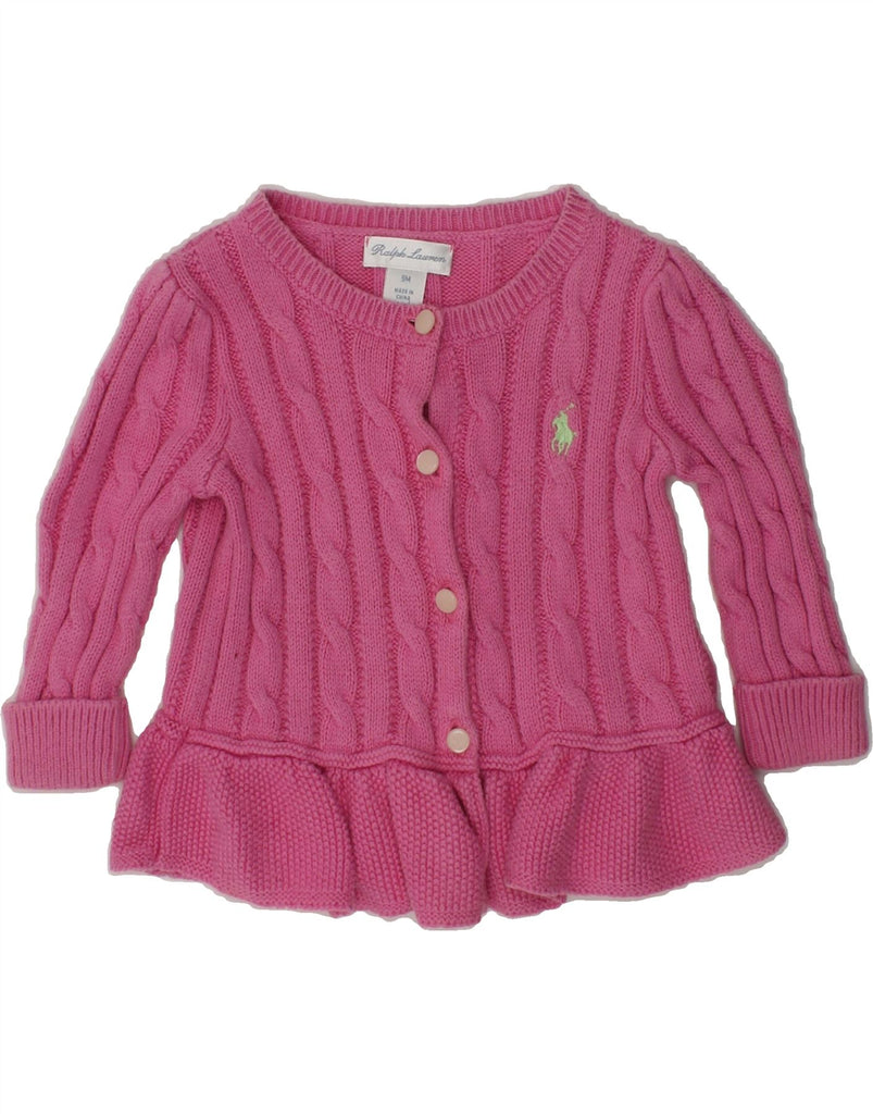 RALPH LAUREN Baby Girls Cardigan Sweater 6-9 Months Pink Cotton | Vintage Ralph Lauren | Thrift | Second-Hand Ralph Lauren | Used Clothing | Messina Hembry 