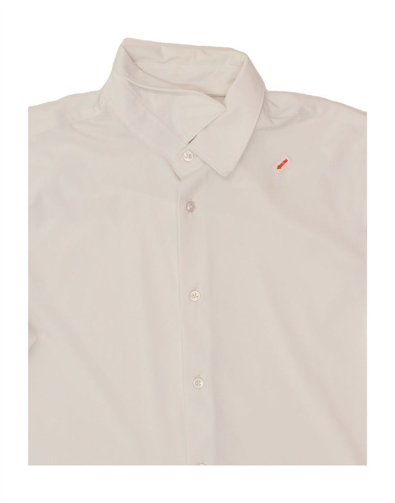 ZARA Mens Slim Fit Shirt Small White Polyester Vintage Zara and Second-Hand Zara from Messina Hembry 