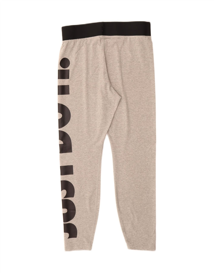 NIKE Womens Graphic Leggings UK 16 Large  Grey Cotton