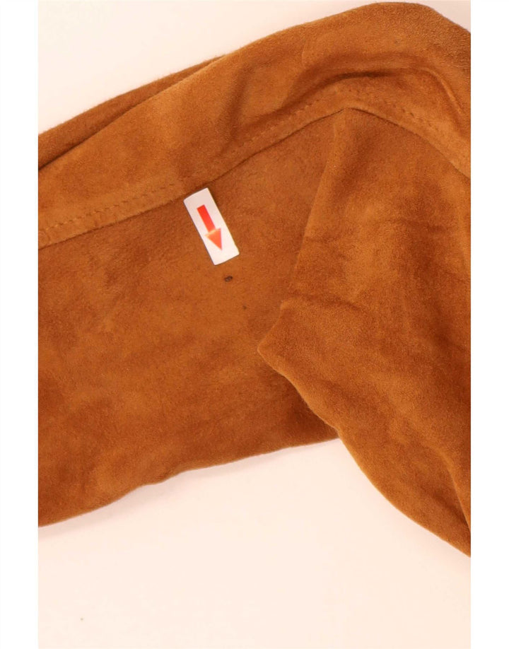 Vintage Mens Suede Bomber Jacket IT 52 XL Beige Leather