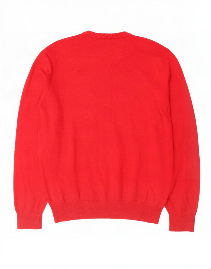 Gap Womens V-Neck Jumper Sweater Large Red Cotton