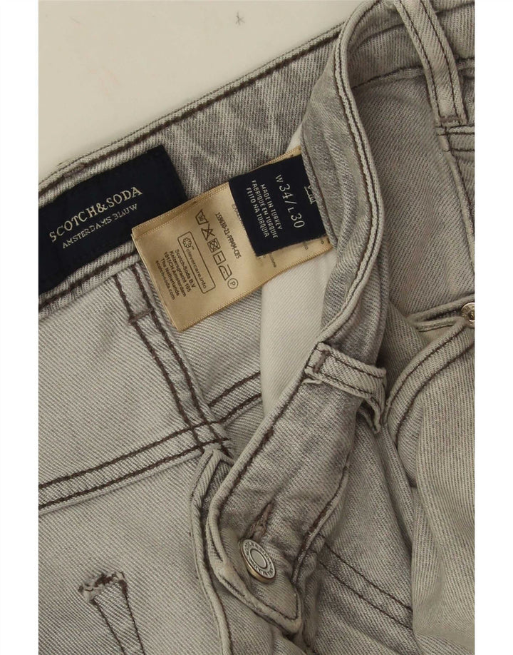 Scotch & Soda Mens Slim Jeans W34 L30 Grey Cotton