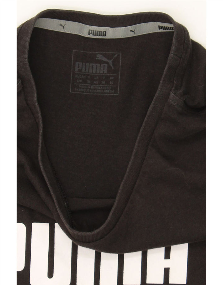 PUMA Womens Oversized Graphic T-Shirt Top UK 10 Small Black Vintage Puma and Second-Hand Puma from Messina Hembry 