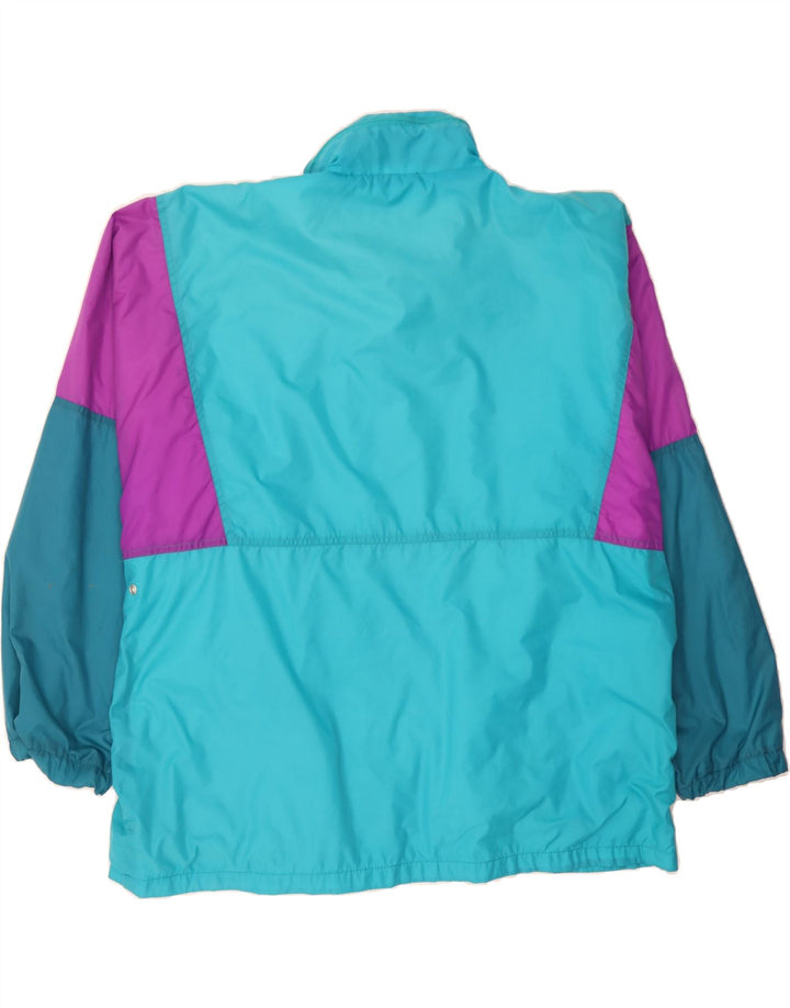 MARCEL CLAIR Mens Hooded Rain Jacket UK 42 XL Blue Colourblock Polyamide Vintage Marcel Clair and Second-Hand Marcel Clair from Messina Hembry 