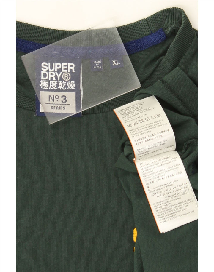 Superdry Mens Graphic Top Long Sleeve XL Green Cotton