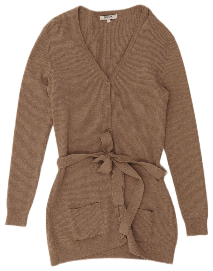 Geox Womens Cardigan Sweater UK 10 Small Brown