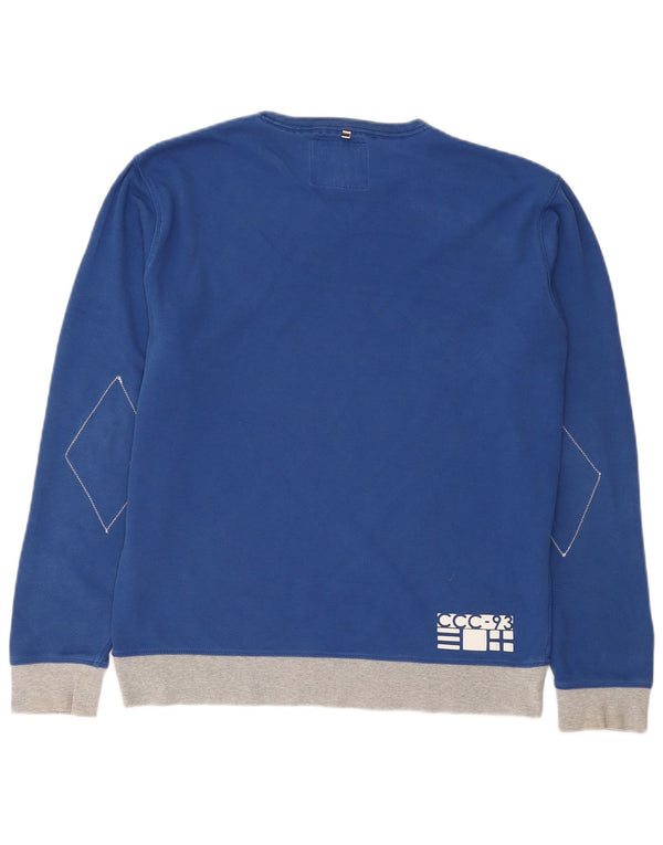 Crew Clothing Mens Sweatshirt Jumper Medium Blue Colourblock Cotton