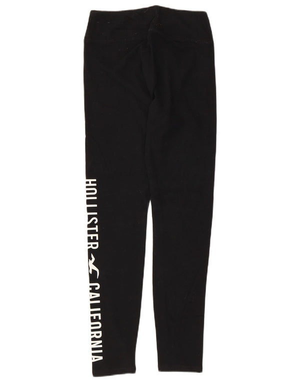 Hollister Womens Graphic Leggings UK 8 Small Black Cotton