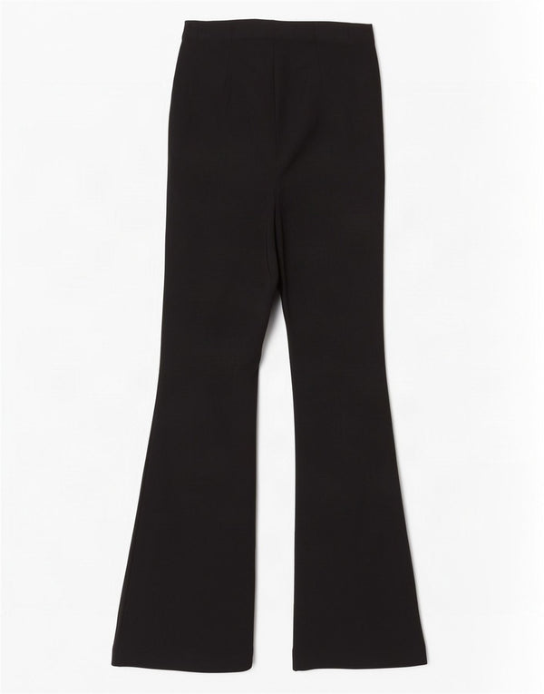 Topshop Womens Flare Casual Trousers UK 10 Small W28 L32 Black Viscose