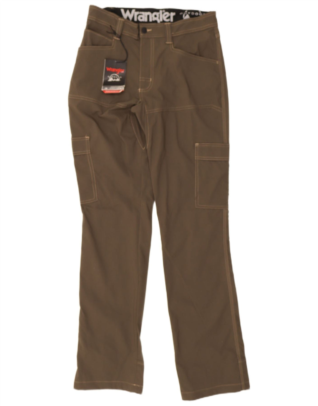 Wrangler Mens Straight Cargo Trousers W30 L34 Brown Nylon