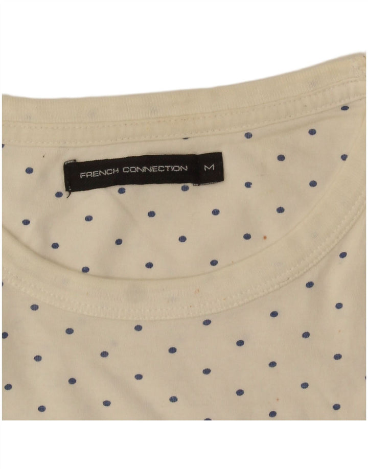 French Connection Mens T-Shirt Top Medium Off White Spotted