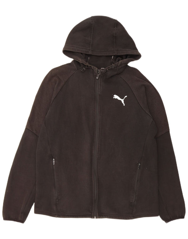 Puma Mens Graphic Zip Hoodie Sweater Large Black Cotton